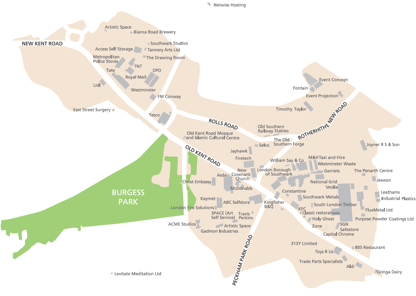 Old Kent Road business consultation map