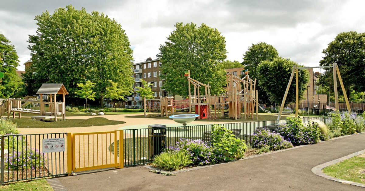 The playground in Leyton Square