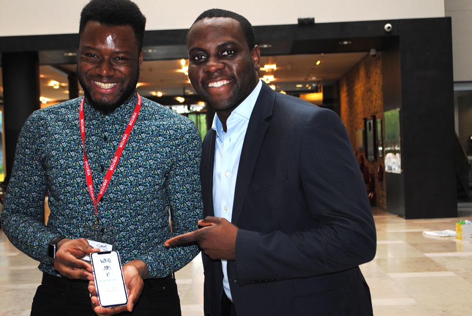 Cllr Johnson Situ with app developer Taiwo Omisore