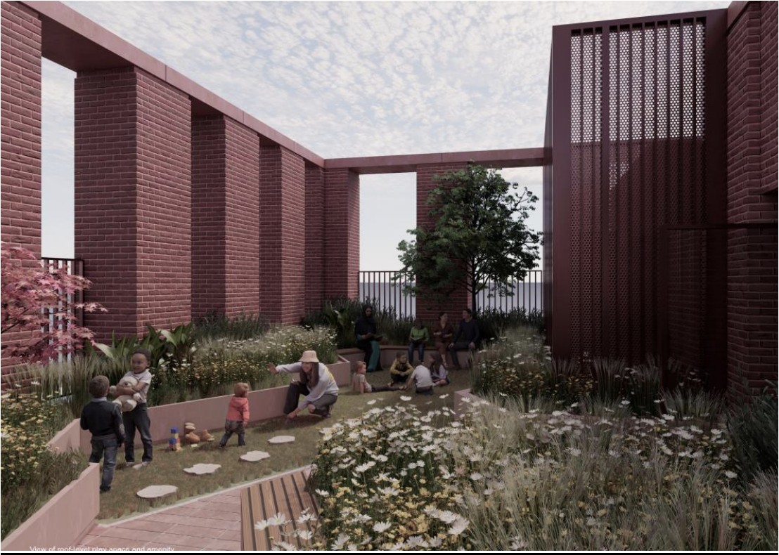 CGI of the roof garden at Verney Road